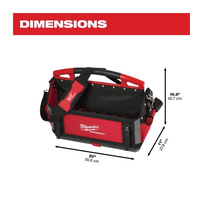 Milwaukee 48-22-8320N｜PACKOUT™ 20インチツールトート｜耐久性・収納 