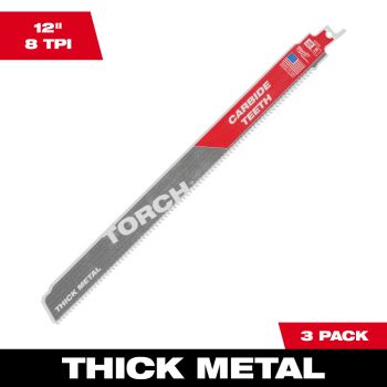 TORCH金工用カーバイドレシプロソーブレード 8TPI 305mm（3本パック）